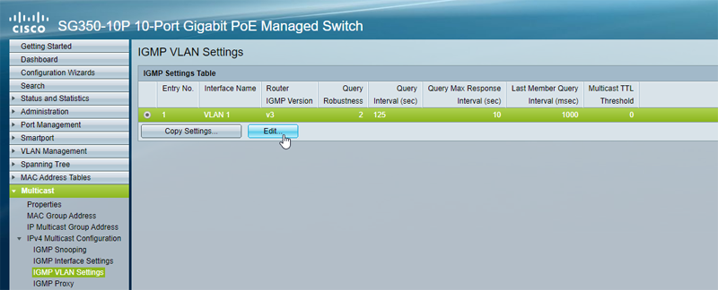 SG350 IGMP VLAN List