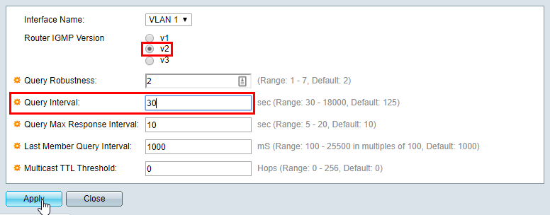 IGMP VLAN Settings