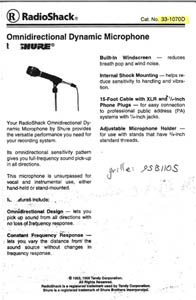 Realistic 33 1070D microphone